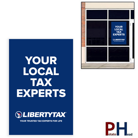 "Local Tax Expert"| Window Cling or Window Banner | Vertical/Portrait (24"W X 36"H) [2024]