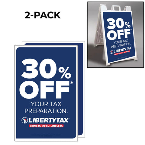 2 pack Torch Logo - 30% off Tax Prep - A-frame sign panels