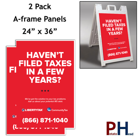 Haven't Filed Taxes In A Few Years? (Red) | Set of A-Frame Panels (2pcs) | 24x36  [2022]