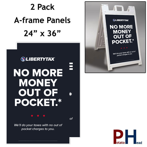 2 pack -No Money Out - A-frame sign panels | 2023