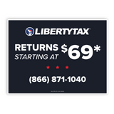 "Returns Starting At" (Update Phone #) | Lawn Sign (w/ H-Stake) | Choose Color & Quantity | 2023