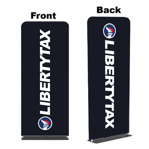 Liberty Tax (Blue + Logo) | Fabric Banner Stand (3ft. W - Double Sided) | Room Divider for Privacy