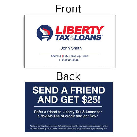 Liberty Tax and Loans "Business Card" with Name [2022]