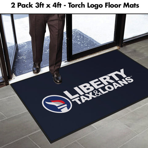 NEW Liberty ["Tax And Loan" Design] | Logo Floor Mat (Blue) | 2 pack