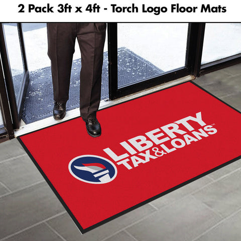 NEW Liberty ["Tax And Loan" Design] | Logo Floor Mat (Red) | 2 pack