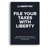 File Your Taxes With Liberty  | Window Cling or Window Banner | Vertical/Portrait (24"W X 36"H) [2023]
