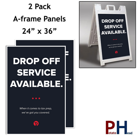 2 pack Torch Logo -  Drop Off Service Available - A-frame sign panels | 2022
