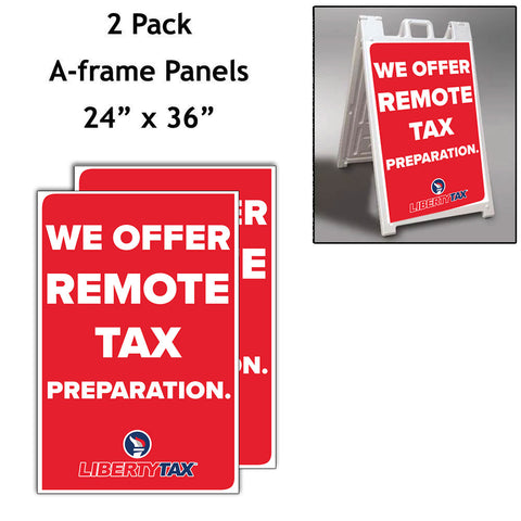 2 pack Torch Logo -  We offer Remote Tax Preparation - A-frame sign panels