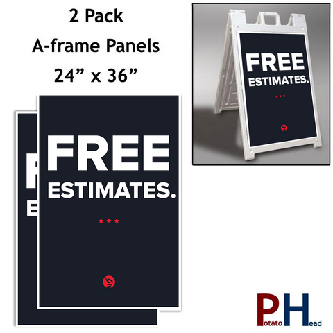 2 pack Torch Logo - Free Estimates - A-frame sign panels