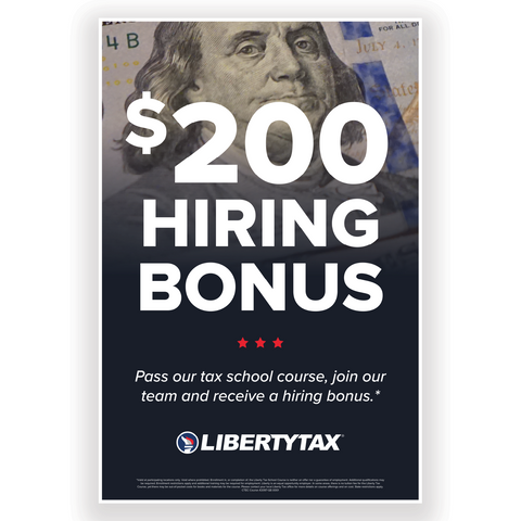 TAX SCHOOL "Hiring Bonus" | A-frame Sign Panel | 2 Pack [2023]