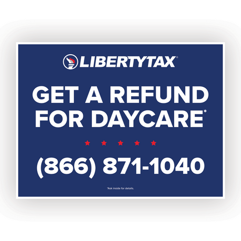 "REFUND FOR DAYCARE" | Lawn Sign (w/ H-Stake) | Update Phone # & Choose Quantity [2024]