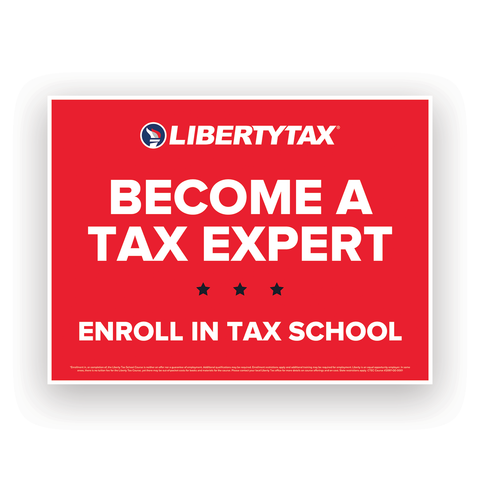 TAX SCHOOL "BECOME A TAX EXPERT" | Lawn Sign (w/ H-Stake) | Choose Quantity [2023]