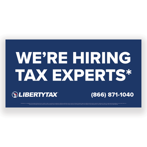 WE'RE HIRING TAX EXPERTS (Update Phone #)  | Outdoor Banner | Choose Size, Features, Input Phone # [2023]