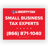 "SMALL BUSINESS TAX EXPERTS" (W/ Phone #)| Lawn Sign (w/ H-Stake) | Choose Color & Quantity [2024]