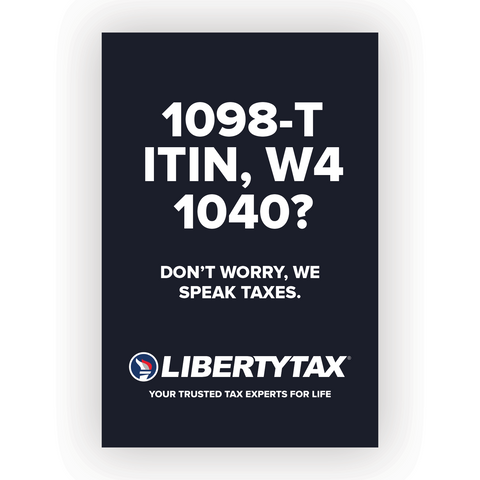 "WE SPEAK TAXES" | Choose Poster or Canvas Wrap | Vertical/Portrait (24"W X 36"H) [2024]