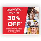 "XX% Off" Appreciation Options (Military/Healthcare/Responder +) | Lawn Sign (w/ H-Stake) | Choose Design & Choose Quantity [2024]