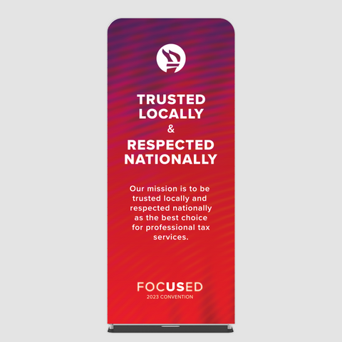 MISSION  | Tension Fabric Banner Stand (3ft Wide - Double Sided) | Room Divider for Privacy | 2024