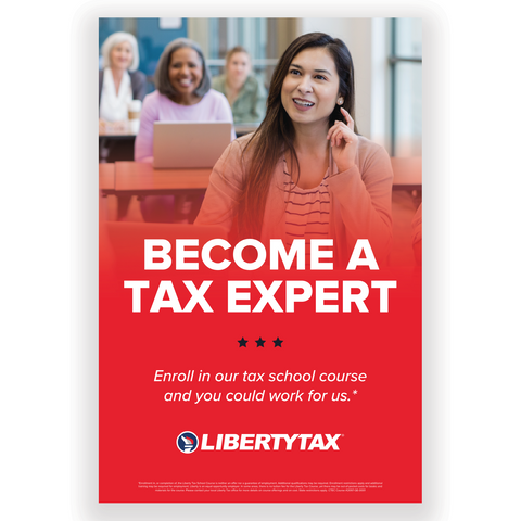 TAX SCHOOL "BECOME A TAX EXPERT"  | Choose Poster or Canvas Wrap | Vertical/Portrait (24"W X 36"H) [2023]