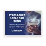 "Stress Free Five Star Tax Filling"  | Choose Poster or Canvas Wrap |[2024]