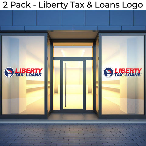 LIBERTY TAX AND LOANS (TORCH) | WINDOW DECAL | For Large Window Panels - Indoor/Outdoor  | 2 Pack