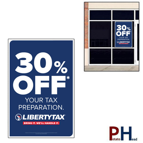 Torch Logo - 30% off Tax Prep - Cling / Window Banner