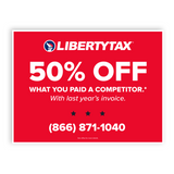 "50% OFF What You Paid a Competitor (Update Phone #) | Lawn Sign (w/ H-Stake) | Choose Color & Quantity | 2023
