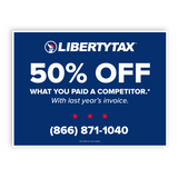 "50% OFF What You Paid a Competitor (Update Phone #) | Lawn Sign (w/ H-Stake) | Choose Color & Quantity | 2023