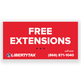 "FREE EXTENSIONS" (Update Phone #) | Outdoor Banner | Choose Size, Features, Input Phone # [2023]