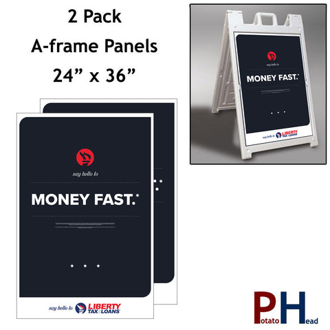 2 pack -- Money Fast  LTL - A-frame sign panels