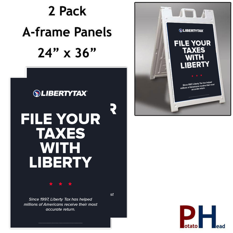 2 pack -File With Liberty - A-frame sign panels | 2023