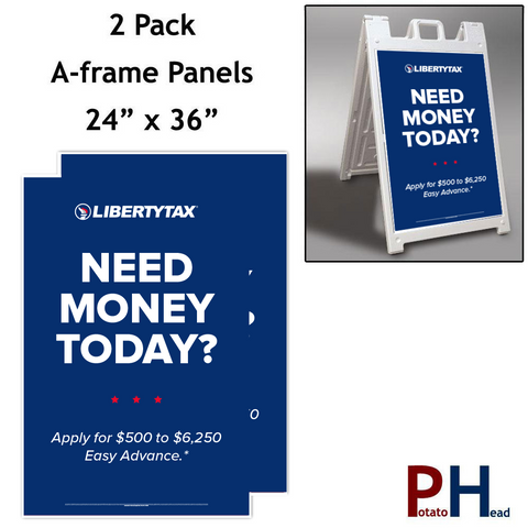 2 pack -Need Money Today - A-frame sign panels | 2023