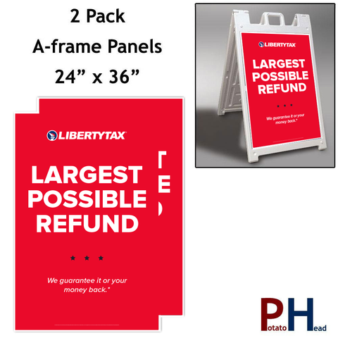 2 pack -Largest Refund Possible - A-frame sign panels | NRC | 2023