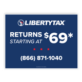 "Returns Starting At" (Update Phone #) | Lawn Sign (w/ H-Stake) | Choose Color & Quantity | 2023