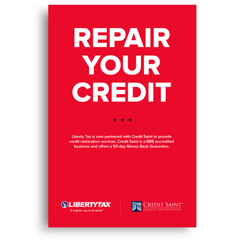 Credit Repair (Red) | Choose Poster or Canvas Wrap | Vertical/Portrait (24"W X 36"H) [2022]