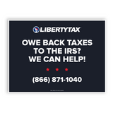 Custom Community Tax "Owe Back Taxes" (W/ Phone #) | Lawn Sign (w/ H-Stake) | Choose Color & Quantity | 2023