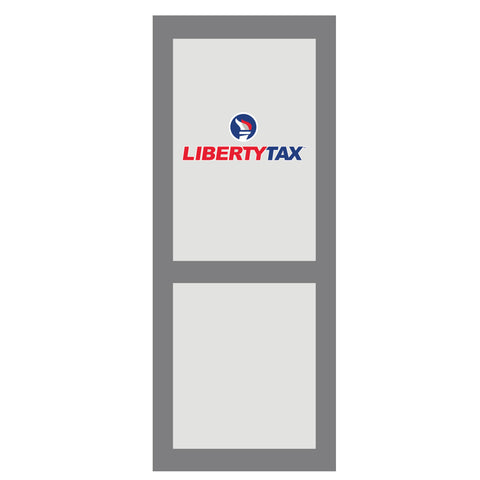 Liberty Tax Torch Logo | Stacked Front Door Decal | Exterior Installation