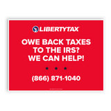 Custom Community Tax "Owe Back Taxes" (W/ Phone #) | Lawn Sign (w/ H-Stake) | Choose Color & Quantity | 2023