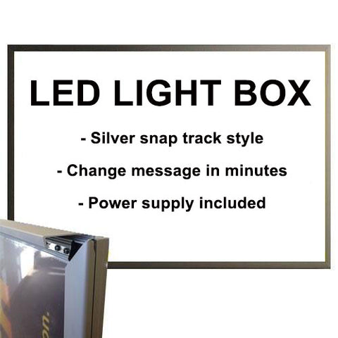 LED Slim Light Box Sign | 36" x 24" | Silver Hardware