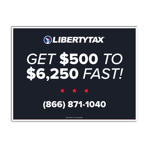 Easy Advance "Get $500-$6250 Fast" | Lawn Sign (w/ H-Stake) | Choose Color & Quantity