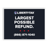 Largest Refund | Lawn Sign (w/ H-Stake) | Choose Color & Quantity | 2023