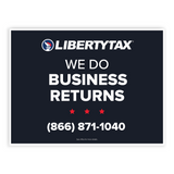 "BUSINESS RETURNS" (Update Phone #) | Lawn Sign (w/ H-Stake) | Choose Color & Quantity | 2023