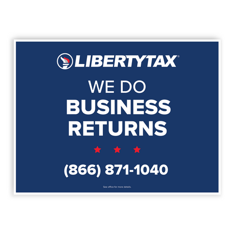 "BUSINESS RETURNS" (Update Phone #) | Lawn Sign (w/ H-Stake) | Choose Color & Quantity | 2023