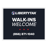 "WALK-INS WELCOME" (Update Phone #) | Lawn Sign (w/ H-Stake) | Choose Color & Quantity | 2023