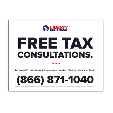 Free Tax Consultation - LTL - Lawn Sign