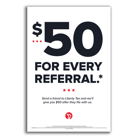 SAF 50 For Every Referral (white) - Poster - SAF