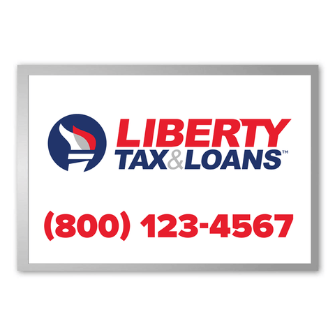 Liberty Tax & Loans w/ Custom Phone # (White) | Light Box Panel (Horizontal/Landscape)