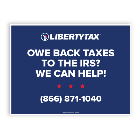 Custom Community Tax "Owe Back Taxes" (W/ Phone #) | Lawn Sign (w/ H-Stake) | Choose Color & Quantity | 2023