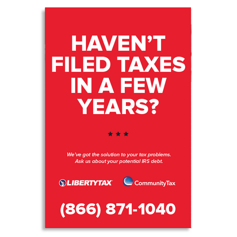 Haven't Filed Your Taxes In A Few Years? (Red) | Choose Poster or Canvas Wrap | Vertical/Portrait (24"W X 36"H) [2022]