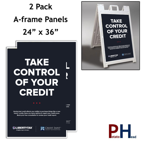 Credit Repair (Dark Blue) |  Set of A-Frame Panels (2pcs) | 24"W x 36"H  [2022]