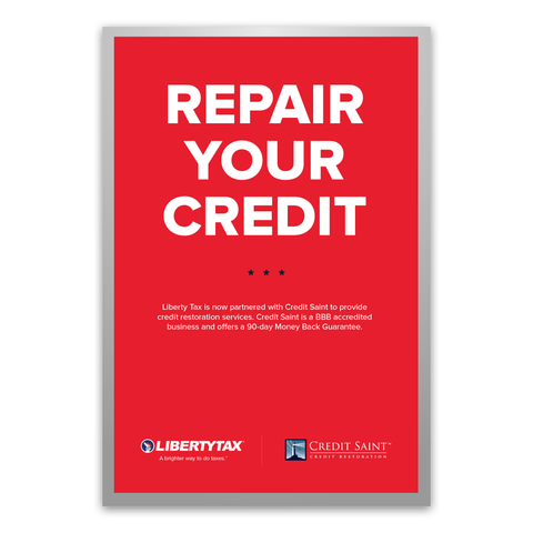 Credit Repair (Red) | Light Box Panel (24" x 36") | Choose Style & Orientation [2022]